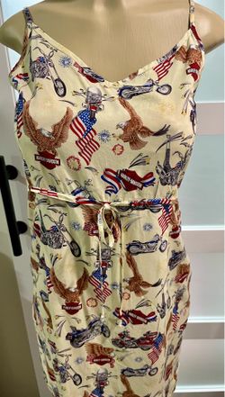 Vintage Harley-Davidson Patriotic Eagle Motorcycle Dress Size XL