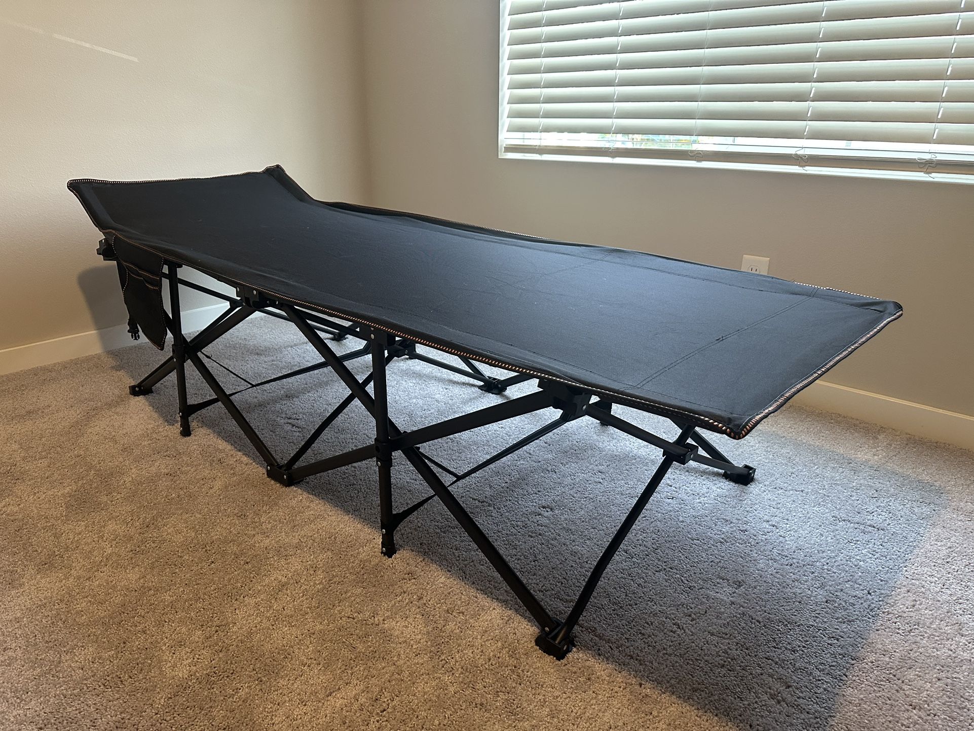 Folding Camping Cot with Detachable Cushion and Carry Bag