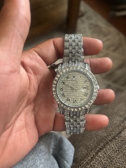 Bust down moissanite watch