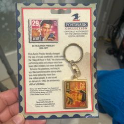 Elvis Presley USPS Postmark Collection Stamp Keychain Original Rock & Pop VTG