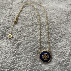 Tory Burch Blue Pendant Necklace 
