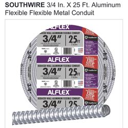 SOUTHWIRE 3/4 In. X 25 Ft. Aluminum Flexible Flexible Metal Conduit