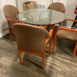 Modern Glass-Top Dining Set with 4 Chairs - Great Condition