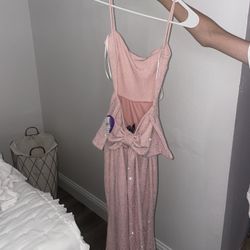 PINK WINDSOR DRESS WITH BOW AND TAIL