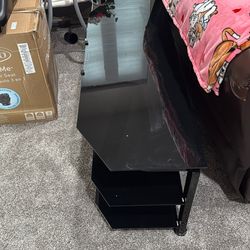 Black Glass TV Stand