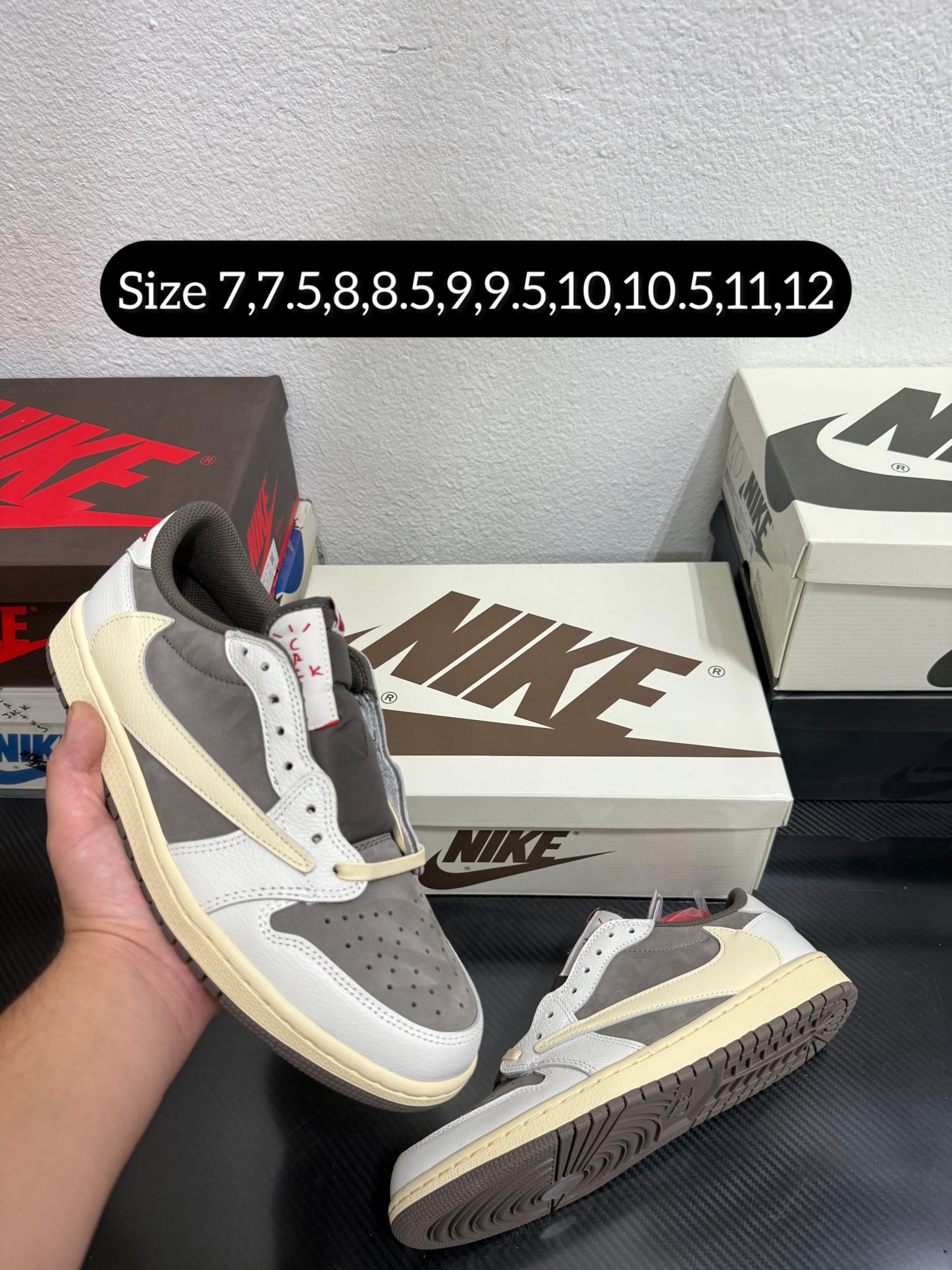 Nike Air jordan 1 low travis Scott Reverse mocha Size 7,7.5,8,8.5,9,9.5,10,10.5,11,12