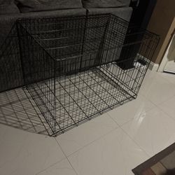 Double Door Metal Wire Dog Crate 42L x 27W x 30H