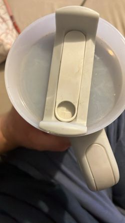 White Tumbler Cup with Handle and Lid