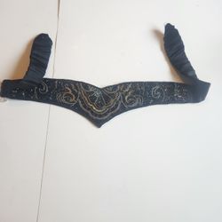 Vintage Hand Beaded Elastic Stetch Belt. Size S/M