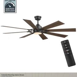 Home Decorators Collection Makenna 60 in. Indoor/Outdoor Matte Black Ceiling Fan with Integrated LED with Light Kit, DC Motor and Remote