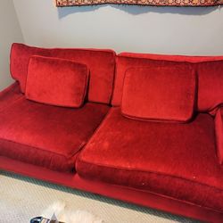 Lovely Red Velvet Sofa