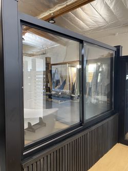 96” x 60” Black aluminum Sliding Window