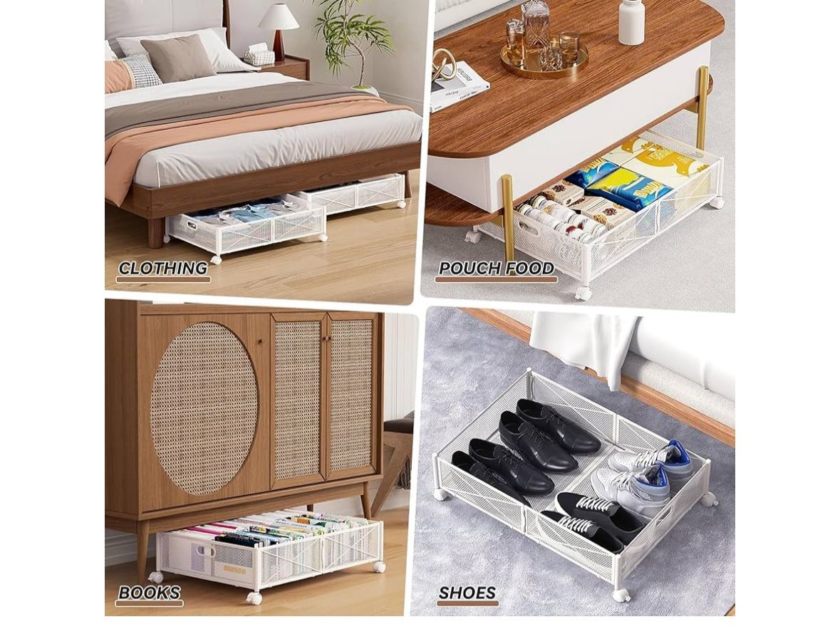 PHINOX Under Bed Storage with wheels, Under the Bed Storage Containers