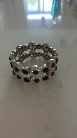 Faux silver/diamond/sapphire bracelet