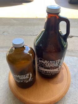 Busted Sandal glass beer growlers