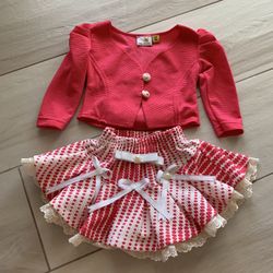 Be Kids baby Girl fancy set: top and skirt sz. 9 months