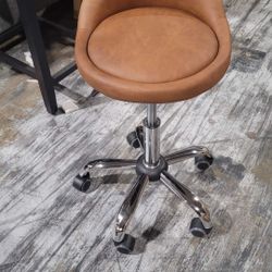 Yaheetech Rolling Stool Adjustable Swivel Stools Chair with Wheels & Back Support Round Tattoo PU Leather Salon Stools for Massage Spa, Retro Brown $3