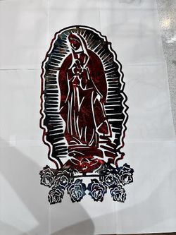 Virgin Mary Copper Metal Sign 24x11 18 Gauge Steel Wall Decor