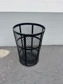Large Metal Commercial Grade Trash Can