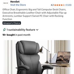 Office Chair HeroSet HS5066H Home Office Chair New In Box Leather Chair MAKE AN OFFER!