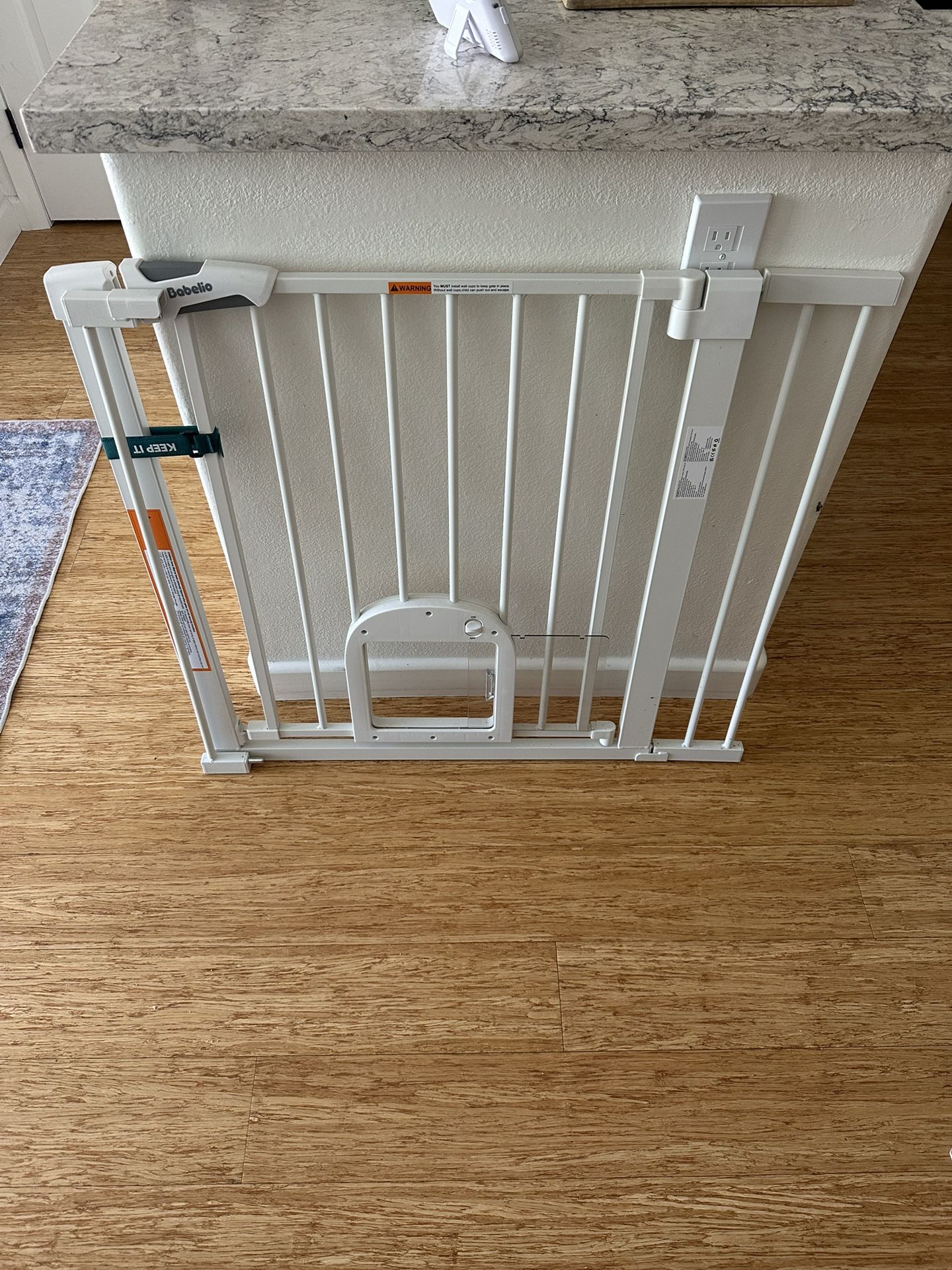 Babelio Baby Gate with Adjustable Cat Door,29-43"