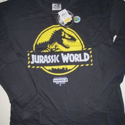Jurassic World long sleeve Shirt boys size 11-12 Black Danger