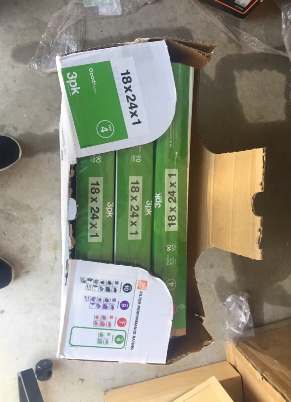 3 pack of 18*24*1 air filters new