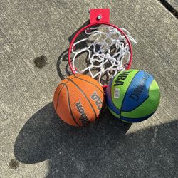 Over The Door Basquet Ball Hoop And Balls For Kids 