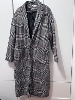 Another Influence Long Plaid Coat – Size Large