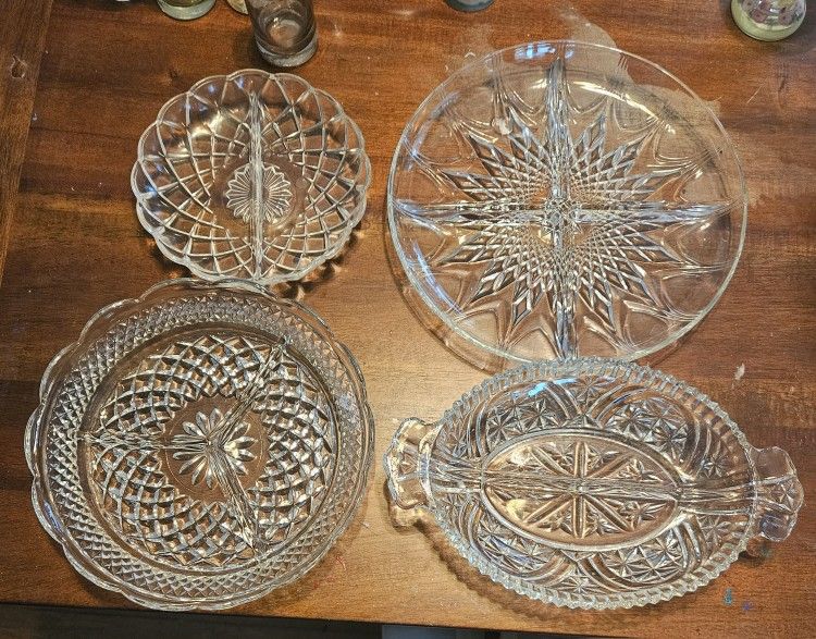 4 Divided Relish Dishes . Great for the holidays
