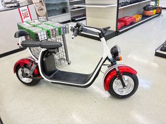 Electric Scooter Chopper Style Red and White