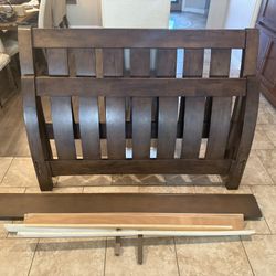 Solid Queen Sleigh Bed Frame