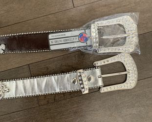 Belt With Rhinestones Embellishments 