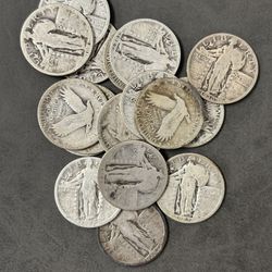 Lot of 17 Standing Liberty Quarters -- COOL LOW COST VINTAGE COINS!