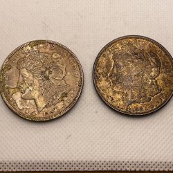 2 - 1921 USA MORGAN Liberty Head ONE DOLLARs. 90 % SILVER  Coin