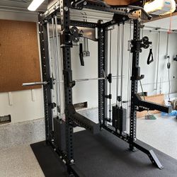 PRO SERIES Ultimate Half Rack Functional Trainer w/Smith Machine Bar | 320lb Stack | Gym Equipment | Fitness | Commercial | Squat Rack 