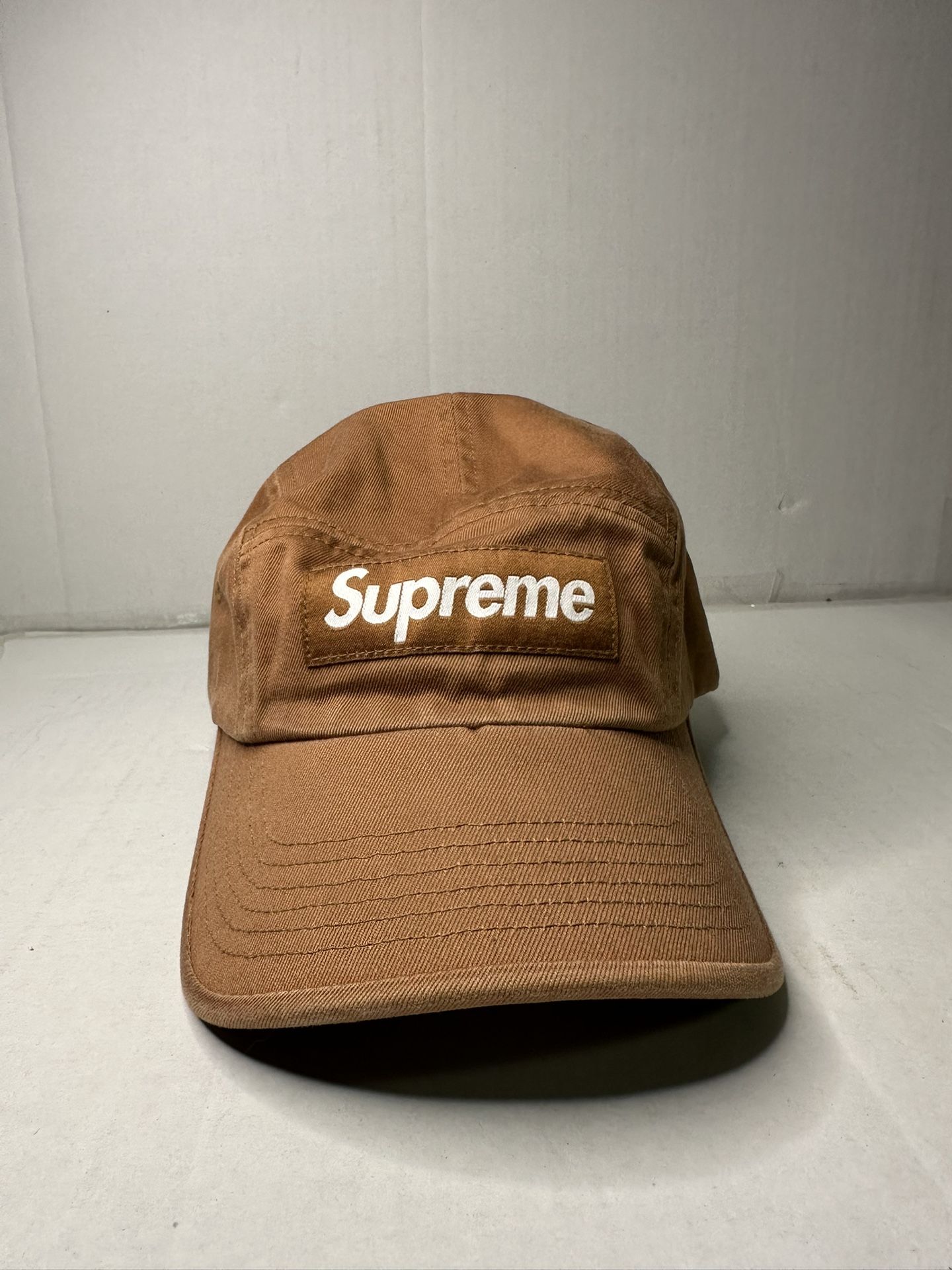 Supreme Hat Washed Chino Twill Camp Cap Brown ( Brand New )