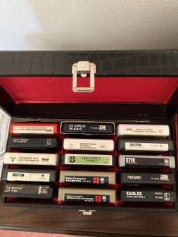 Lot of 34 1970’s 8 Track Tapes in the carrying cases