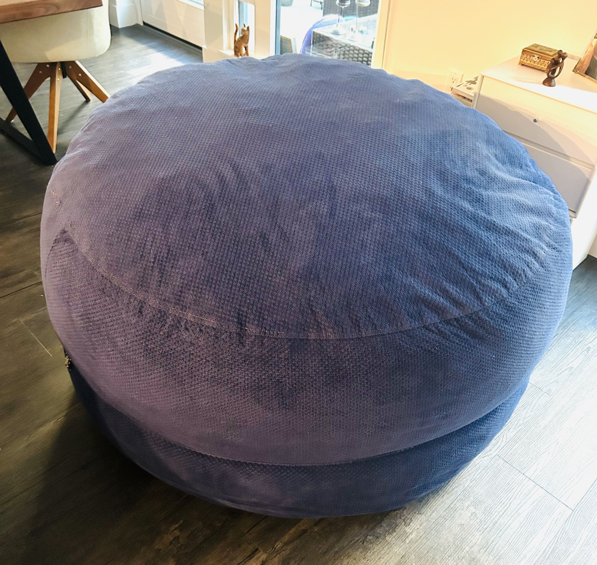 Cordaroys Bean Bag KING Convertible bean bag/chair in chenille In Blue .