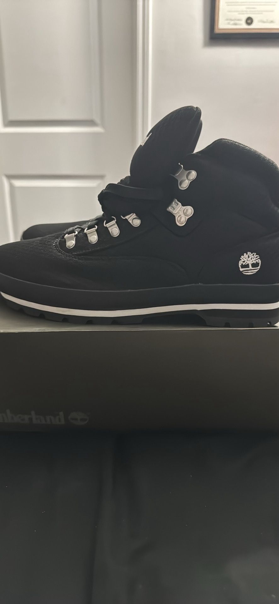 Timberland Men’s Black/White Euro Hiker Boots Size 12