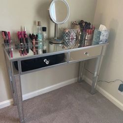 New Silver Mirrored Vanity Table Desk 