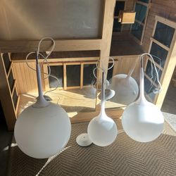 Globe Pendant Lights - Set Of 3 Sizes
