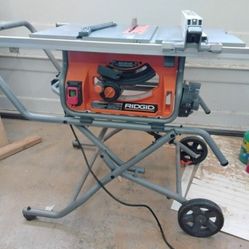 RIDGID R4514 15 Amp 10 in. Portable Corded Pro Jobsite Table Saw with Stand Works Great.  $550 at Home Depot