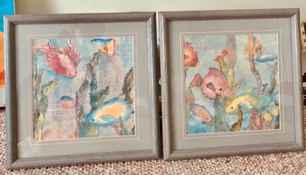 Framed Watercolor Fish