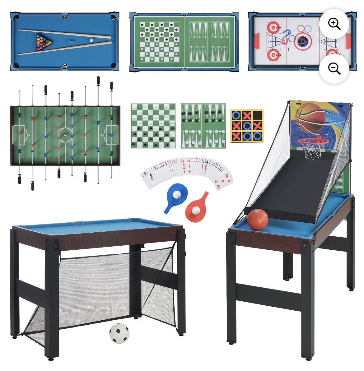Brand New(Assembled) 16-in-1 Combo Game Table Sets,48''Home Multi Game Table Included Basketball,Pool Table,Air Hockey,Ping Pong,Archery,Chess,Checker