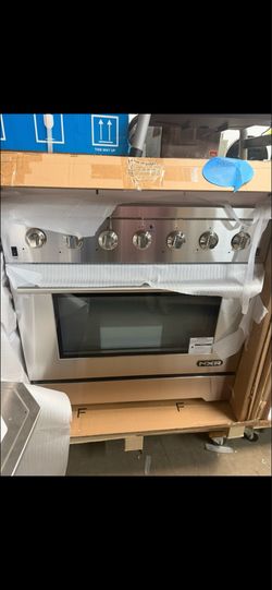 Box slide stove gas range NXR 6 burner w 36