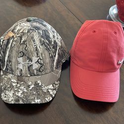 2 womens caps Nike/ UA