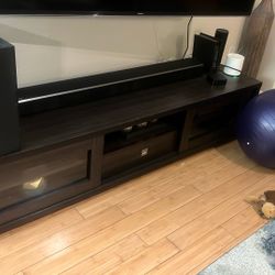 Brown Wood TV Console Wood Table 