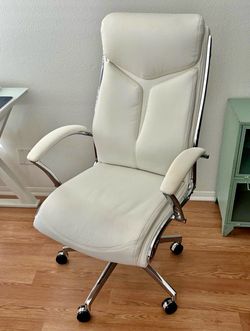 High end white leather chair