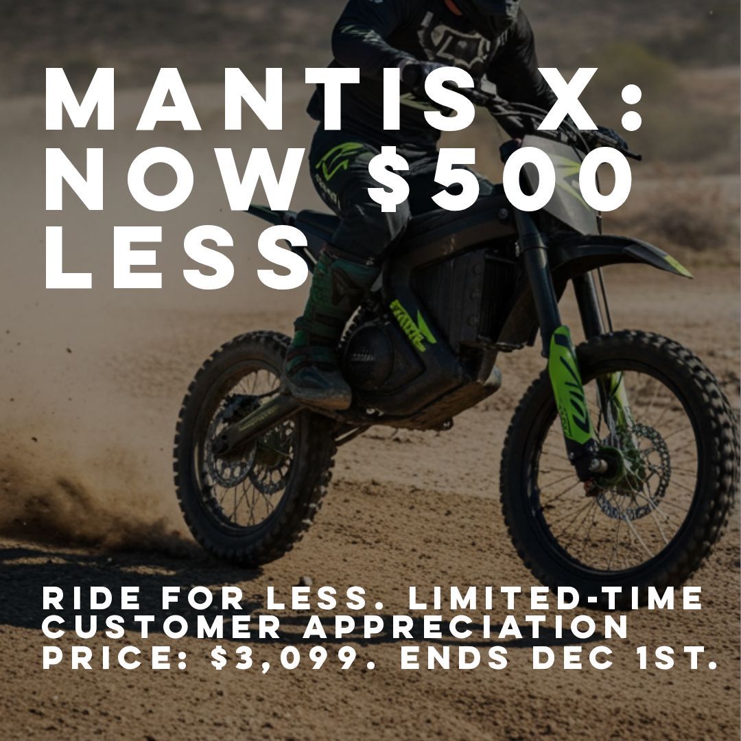 $500 OFF NEW E-MOTO - 2025 Rawrr MANTIS X All-Terrain Electric Dirt Bike